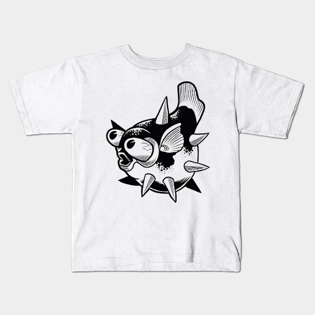 puffer fish Kids T-Shirt by Adorline